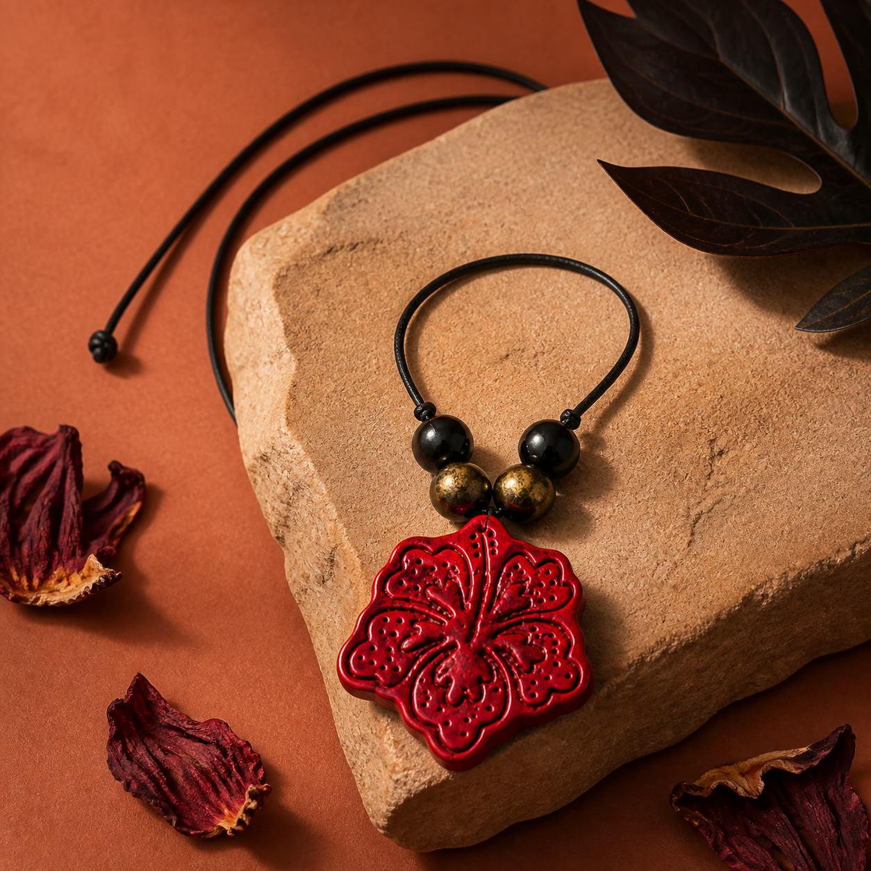Terracotta casual wear necklace