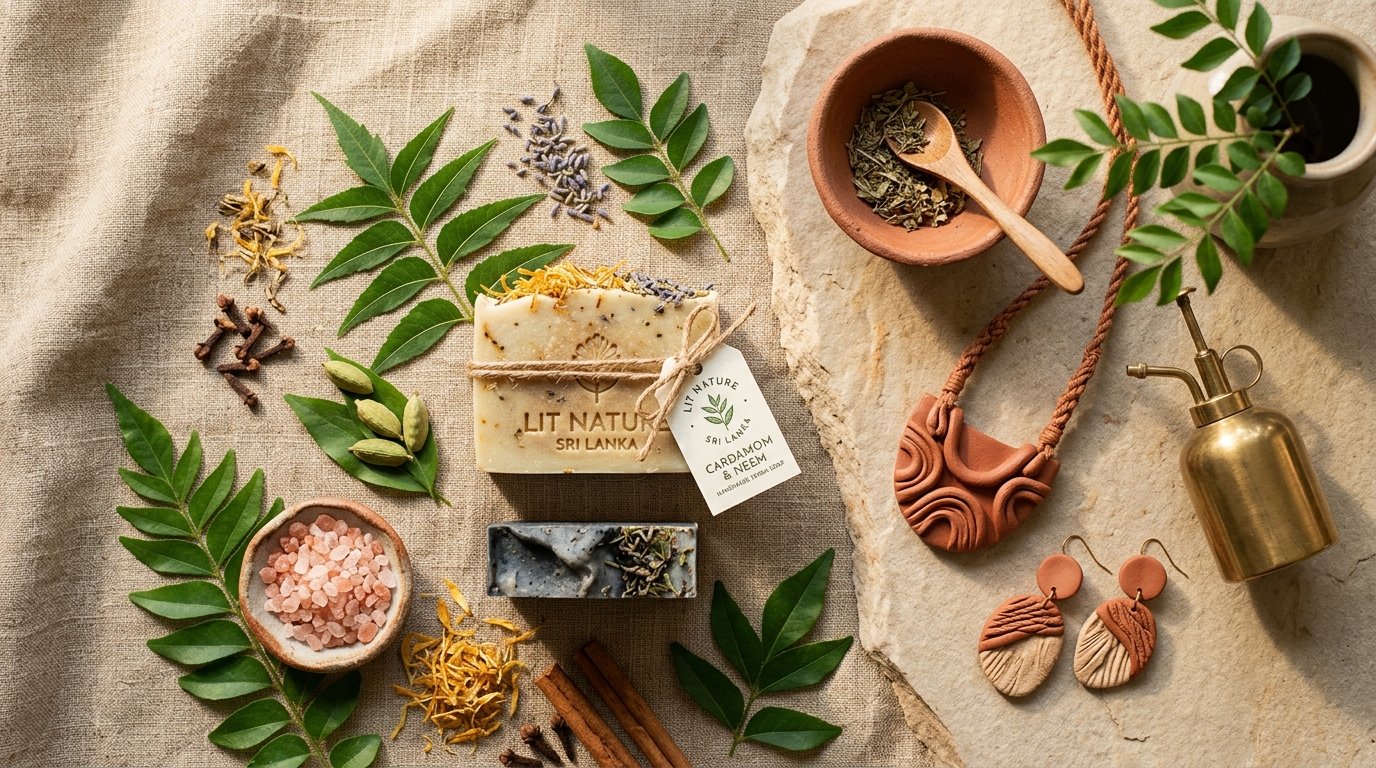 Lit Nature handcrafted botanical care and terracotta adornment Sri Lanka